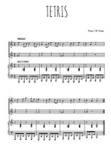 Téléchargez l'arrangement pour piano 4 mains de la partition de Tetris en PDF